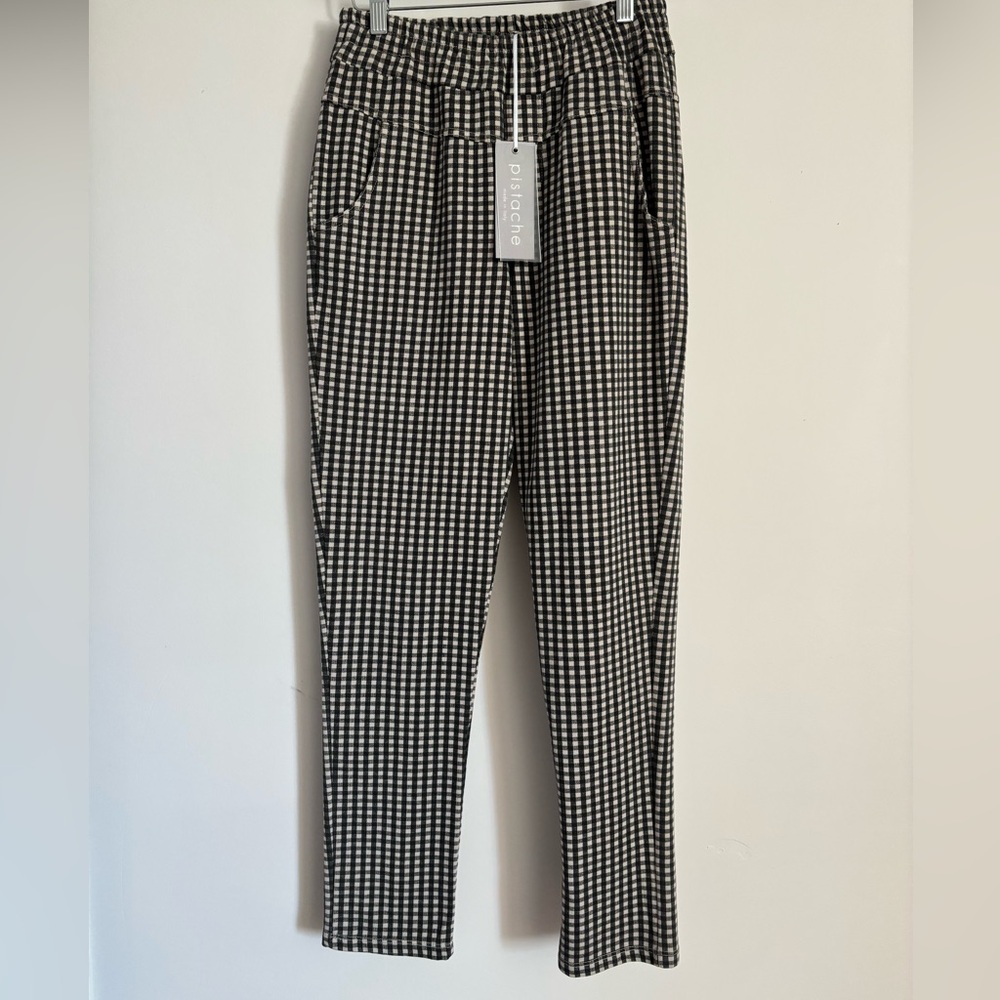 Pistache made in Italy Gingham BoneWomen's Pants